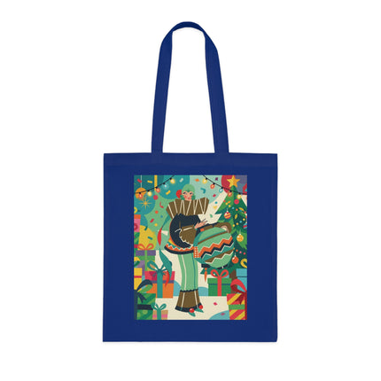 🎄🎁 The Lady Of The Christmas Ornament Cotton Tote Bag – Art Deco Holiday Fantasy