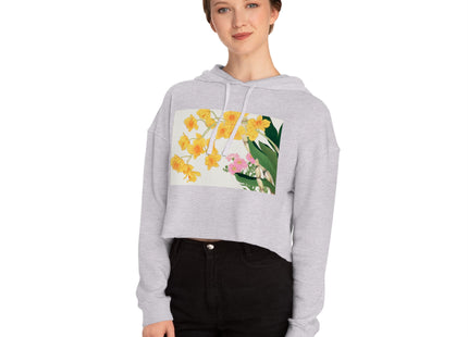 Golden Bow Orchid by Tanigami Kônan Women’s Cropped Hooded Sweatshirt