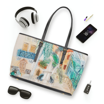 Couple sur un banc, Place d’Hyères by Raoul Dufy PU Leather Shoulder Bag