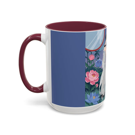 Whispers to the Golden Songbird Colorful Mugs – Art Deco Garden Elegance