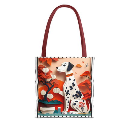 Dalmatian at an Autumn Bonsai Exhibition Tote Bag (AOP)
