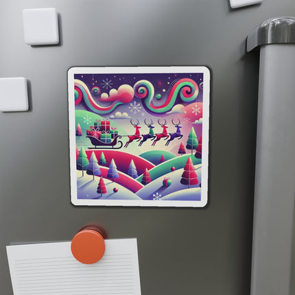 Festive Reindeer Flight Die-Cut Magnets (5 Sizes)