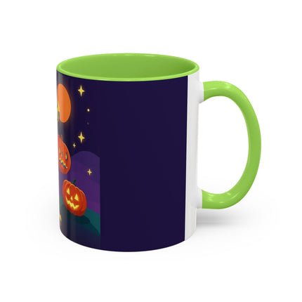🎃🕯️ Moonlit Pumpkin Masquerade Colorful Mug – Whimsical Halloween Charm