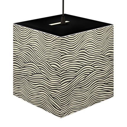 Wave Pattern on White Light Cube Lamp