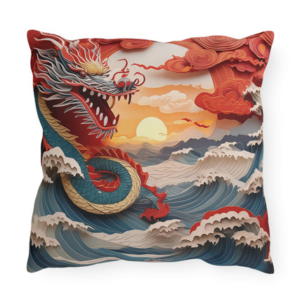 Emergence of the Dragon Outdoor Pillows