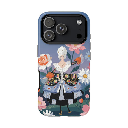 🌸🎀 The Grand Floral Promenade Phone Case – Art Deco Fashion Fantasy