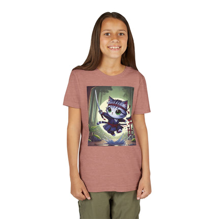 Moonlit Samurai Kitty Youth Short Sleeve Tee