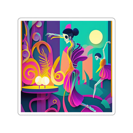 Dance of the Skeleton Ballerinas Die-Cut Stickers (5 Sizes)