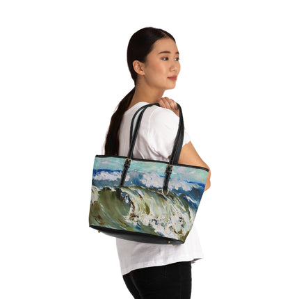 The Wave by Karl Hagemeister PU Leather Shoulder Bag