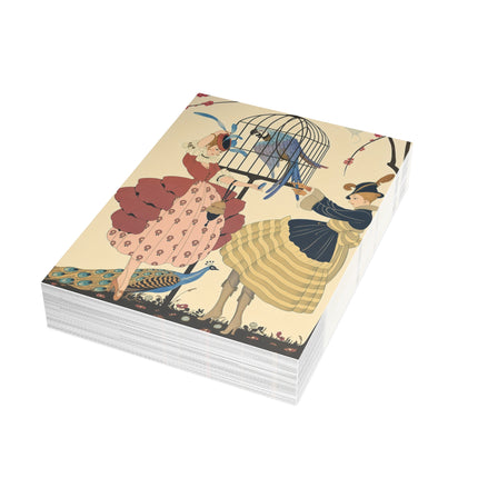 🦜🦚 The Ladies Of The Peacock Garden Postcard Bundles – Art Deco Aviary Elegance