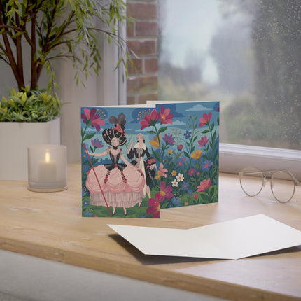 🌹🎭 The Lady Of The Rose Masquerade Greeting Card – Art Deco Garden Elegance