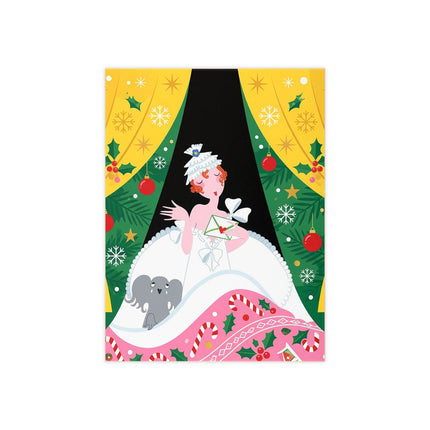 💌🎄 The Christmas Letter Of Holly House Ceramic Tile – Art Deco Holiday Whimsy