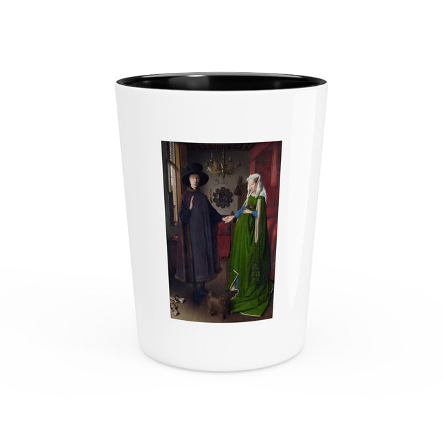 Arnolfini Portrait by Jan Van Eyck Ceramic Shot Glass