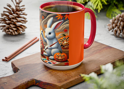 Halloween Rabbit’s Kabuki Jack-o’-Lanterns Colorful Mugs (11oz, 15oz)