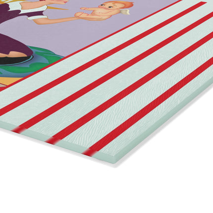 Art Deco Christmas Glass Cutting Board