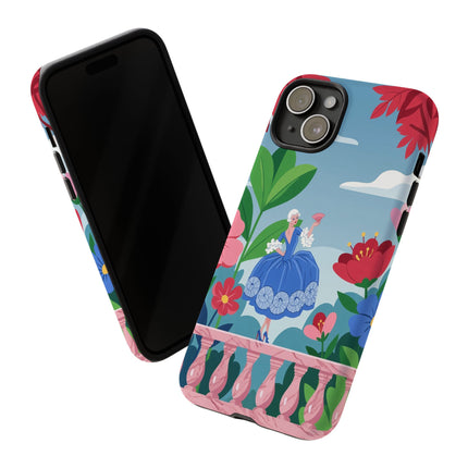 🌺🪭 The Lady Of The Grand Flower Terrace Phone Case – Art Deco Garden Elegance
