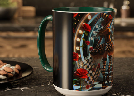 Halloween Witch Through the Mirror Colorful Mugs (11oz, 15oz)