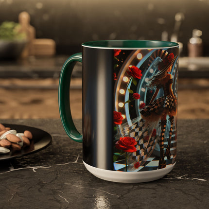 Halloween Witch Through the Mirror Colorful Mugs (11oz, 15oz)