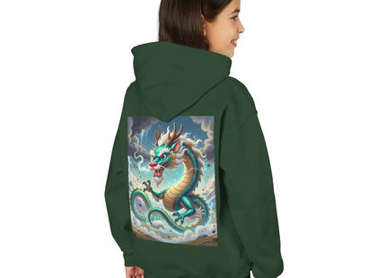 Tibetan Dragon in Battle Youth Heavy Blend Hooded Sweatshirt