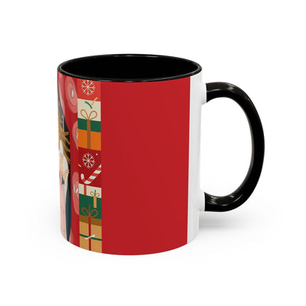 ❤️ The Lady Of The Candlelit Christmas Alcove Colorful Mug – Art Deco Holiday Elegance