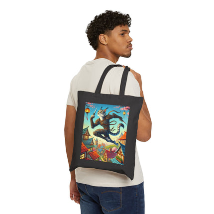 The Springbound Sentinel Cotton Canvas Tote Bag – Agility, Grace & Spring Vitality