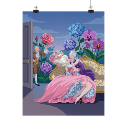 🌹💋 The Lady Of The Secret Rendezvous Matte Vertical Poster – Art Deco Romantic Whimsy