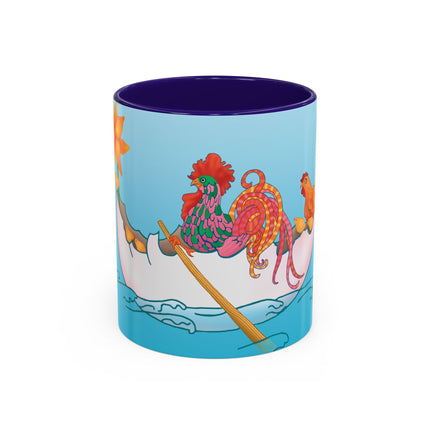 A Rooster's Seafaring Adventure Colorful Mugs, 11oz