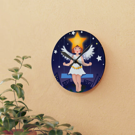 Celestial Magic Acrylic Wall Clock, Round and Square