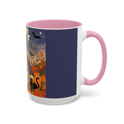🌙🎃 The Moonlit Garden Walk Colorful Mug – Elegant Halloween Charm
