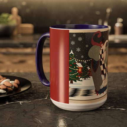 ❄️✨ The Winter Couture Promenade Colorful Mug – Art Deco Holiday Elegance