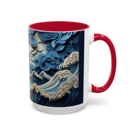 Dramatic Ocean with Crashing Waves Colorful Mugs (11oz, 15oz)