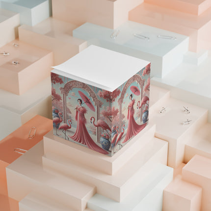 Petals, Porcelain, and Flamingos Note Cube