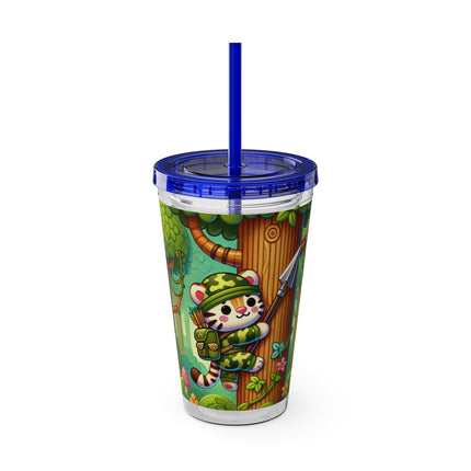 Stealthy Stripes Sunsplash Tumbler with Straw, 16oz