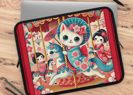 Geisha Kitten's Enchanted Carousel Laptop Sleeve
