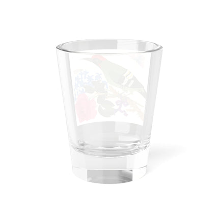 Woodpecker & Rose Shot Glass – Vibrant Spring & Bold Beauty