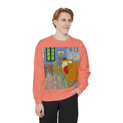 The Bedroom by Vincent van Gogh Unisex Garment-Dyed Sweatshirt
