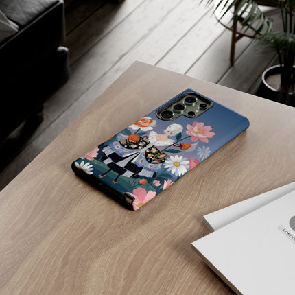 🌸🎀 The Grand Floral Promenade Phone Case – Art Deco Fashion Fantasy