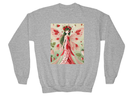 Strawberry Fairy Delight Youth Crewneck Sweatshirt