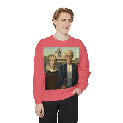 American Gothic by Grant Wood Unisex Garment-Dyed Sweatshirt