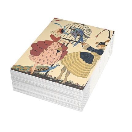 🦜🦚 The Ladies Of The Peacock Garden Postcard Bundles – Art Deco Aviary Elegance