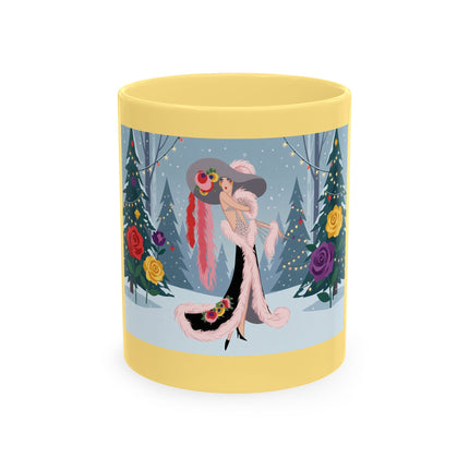 🏮🎄 The Winter Lantern Celebration Ceramic Mug – Art Deco Asian Christmas Elegance