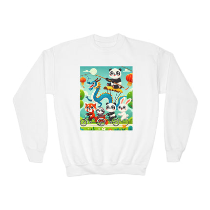 Rolling Along Together Youth Crewneck Sweatshirt – Friendship, Motion & Joyful Adventure