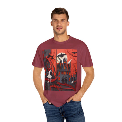 Halloween Night Scene Unisex Garment-Dyed T-shirt