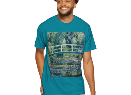 Water Lilies and Japanese Bridge by Claude Monet Unisex Garment-Dyed T-shirt