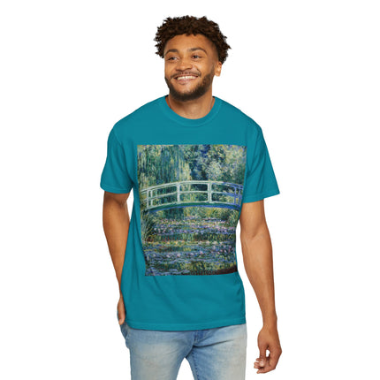 Water Lilies and Japanese Bridge by Claude Monet Unisex Garment-Dyed T-shirt