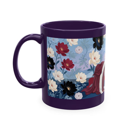 💌🌺 The Lady Of The Scattered Love Letters Ceramic Mug – Art Deco Romantic Elegance