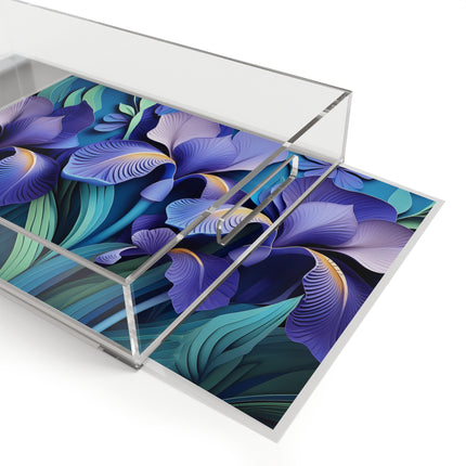 Deep Purple Irises Acrylic Serving Tray