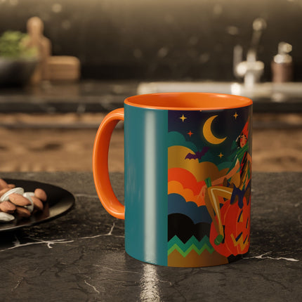 🌙🎃 The Witch Of Crescent Moon Pumpkin Colorful Mug – Colorful Halloween Charm