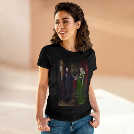 Arnolfini Portrait by Jan Van Eyck Women's Midweight Cotton Tee