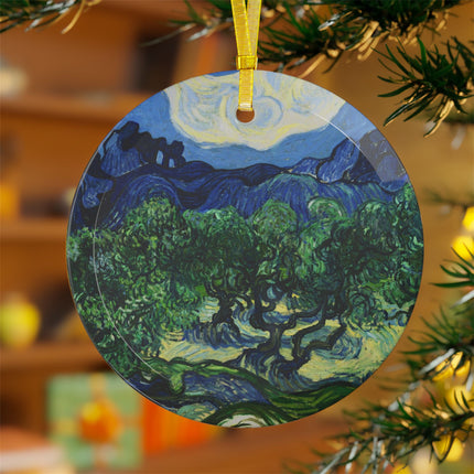 Olive Trees by Vincent Van Gogh Glass Ornament